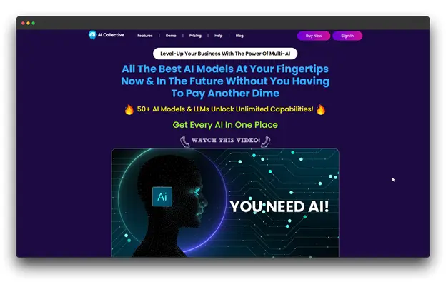 AI Collective interface offering access to 50+ AI models in one place. This platform serves as a versatile AI Research Paper Writer environment, giving users Smart AI Tools to unlock unlimited capabilities for professional Academic Writing. Al Research Paper Writer: Smart Al Tools: Research Paper Writer:  Academic Writing