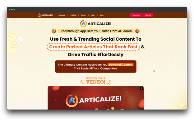 Articalize! tool homepage highlighting its ability to create articles that rank fast by utilizing high-quality AI content and integrated AI humanizer tools.
Al Humanizer Tools: Al Content : Best Al Humanizer Tools